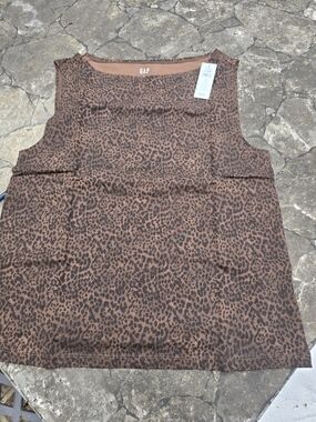 GAP Women's Brown Leopard Print Sleeveless Top